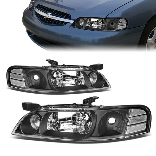 DNA Motoring, 00-01 Nissan Altima Headlights - Black Housing Clear Corner