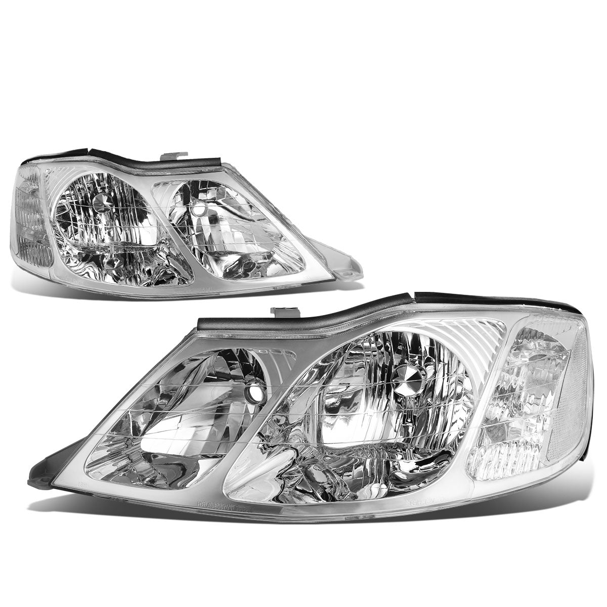 DNA Motoring, 00-04 Toyota Avalon Headlights - Chrome Housing Clear Corner