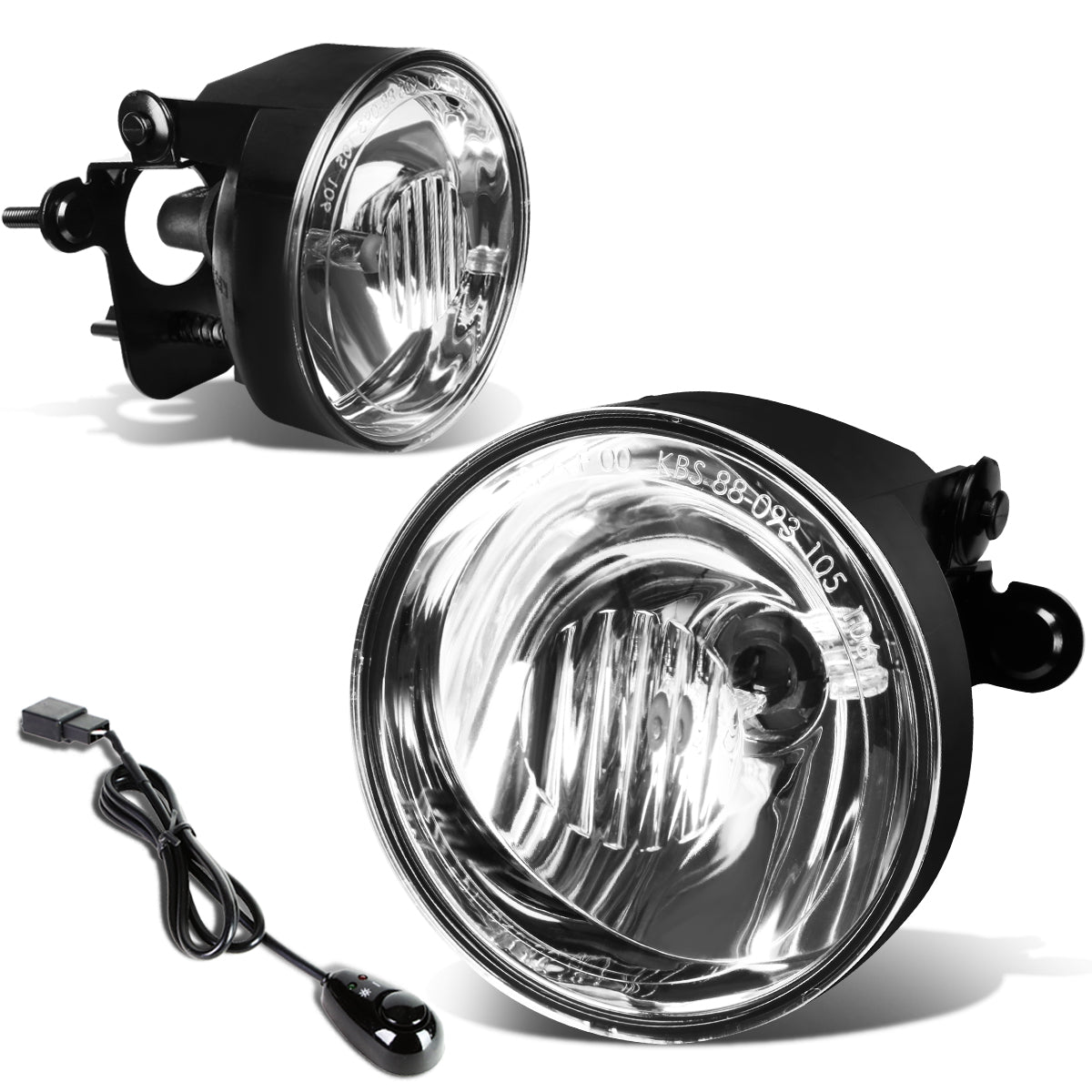 DNA Motoring, 00-06 Chevy Suburban 1500 2500 Tahoe Pontiac Grand Prix Clear Lens Fog Lights - w/Switch