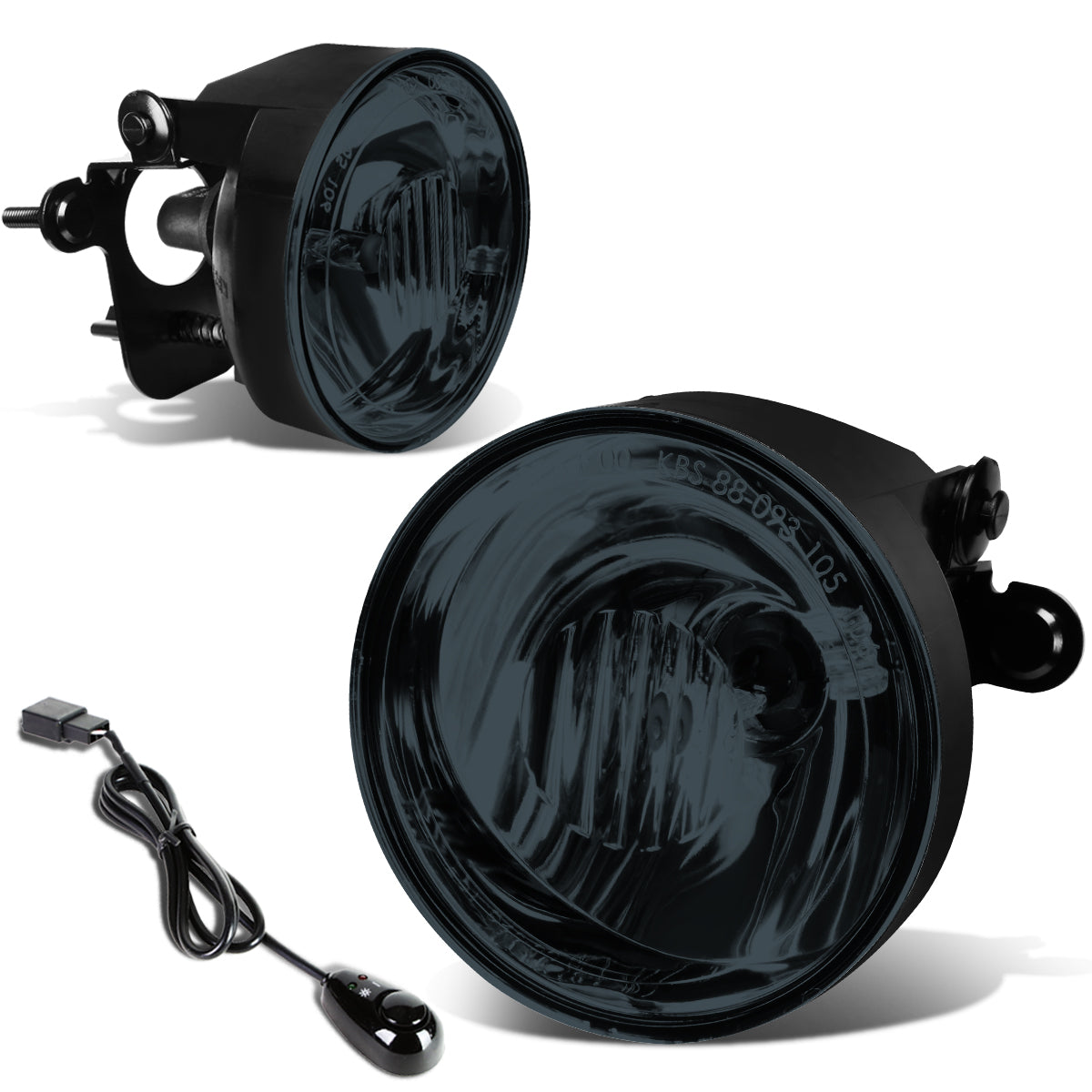 DNA Motoring, 00-06 Chevy Suburban 1500 2500 Tahoe Pontiac Grand Prix Smoked Lens Fog Lights - w/Switch