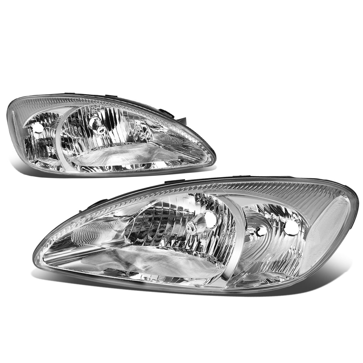 DNA Motoring, 00-07 Ford Taurus Headlights - Chrome Housing Clear Corner