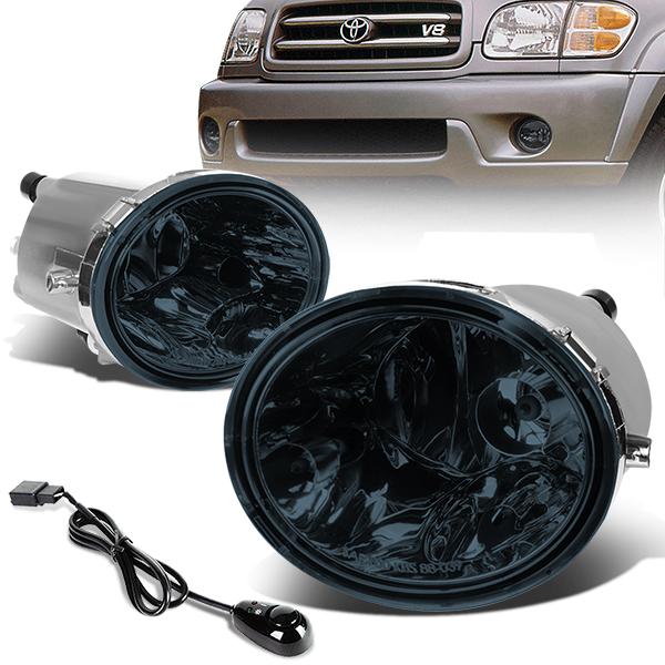 DNA Motoring, 00-07 Toyota Tundra 01-07 Sequioa Smoked Lens Fog Lights - w/Switch+Bulbs