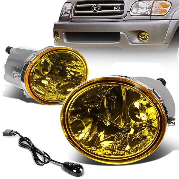 DNA Motoring, 00-07 Toyota Tundra 01-07 Sequoia Amber Lens Fog Lights - w/Switch+Bulbs