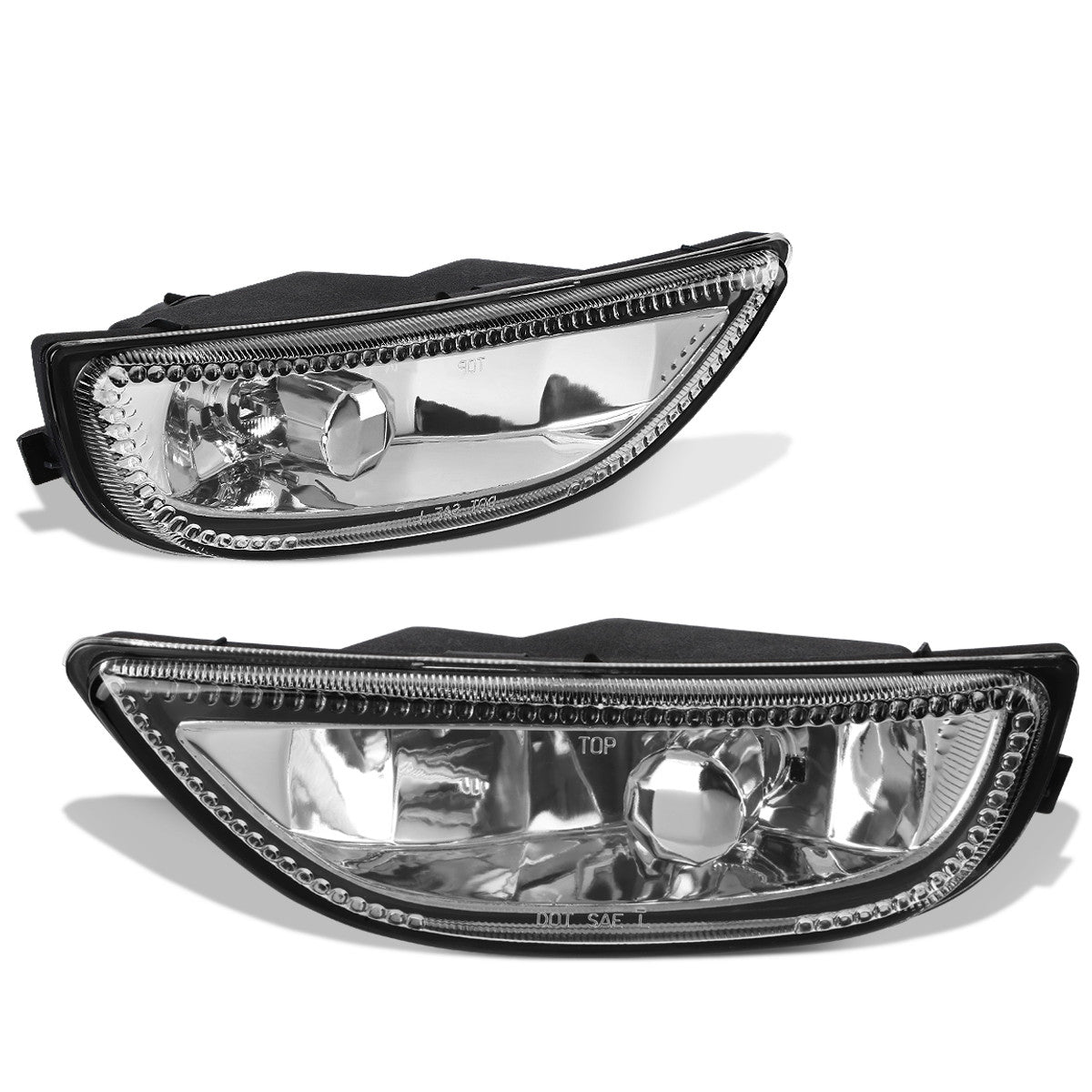 DNA Motoring, 01-02 Toyota Corolla Clear lens Fog Lights - w/Light Bulbs