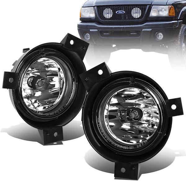 DNA Motoring, 01-03 Ford Ranger Clear Lens Replacement Fog Lights - w/Light Bulbs