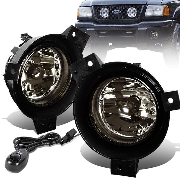 DNA Motoring, 01-03 Ford Ranger Smoked Lens Fog Lights - w/Switch+Bulbs