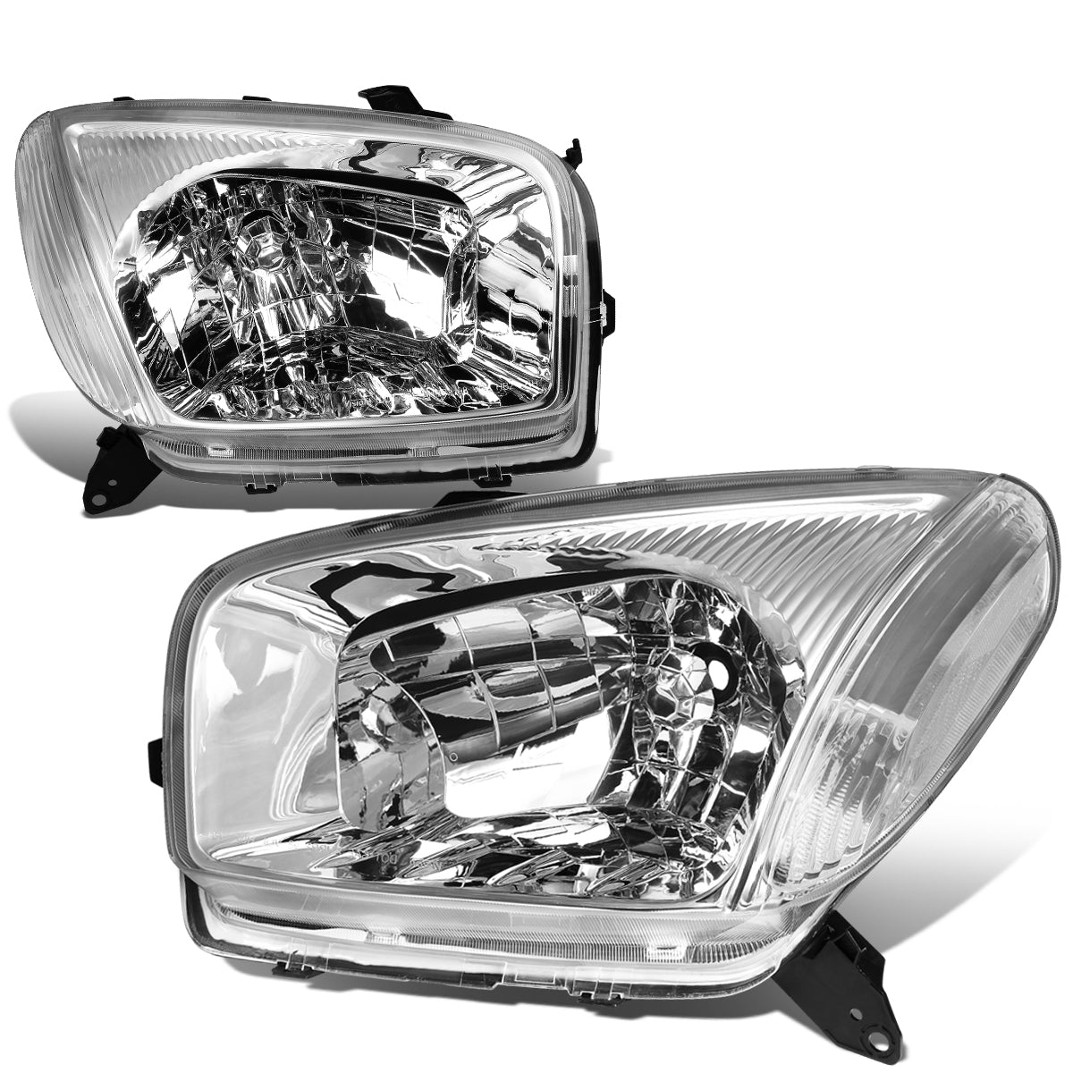 DNA Motoring, 01-03 Toyota RAV4 Headlights - Chrome Housing Clear Corner