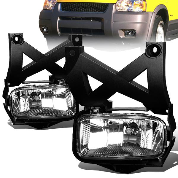 DNA Motoring, 01-04 Ford Escape Clear Lens Fog Lights - w/Light Bulbs