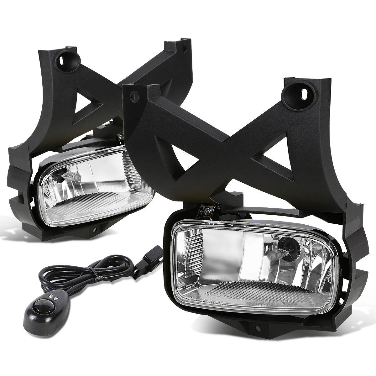 DNA Motoring, 01-04 Ford Escape Clear Lens Fog Lights - w/Switch+Bulbs