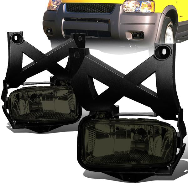 DNA Motoring, 01-04 Ford Escape Smoked Lens Fog Lights - w/Light Bulbs