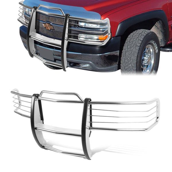 CAAP, 01-06 Chevy Silverado 1500HD 2500HD 3500 Brush Grille Guard - Stainless Steel