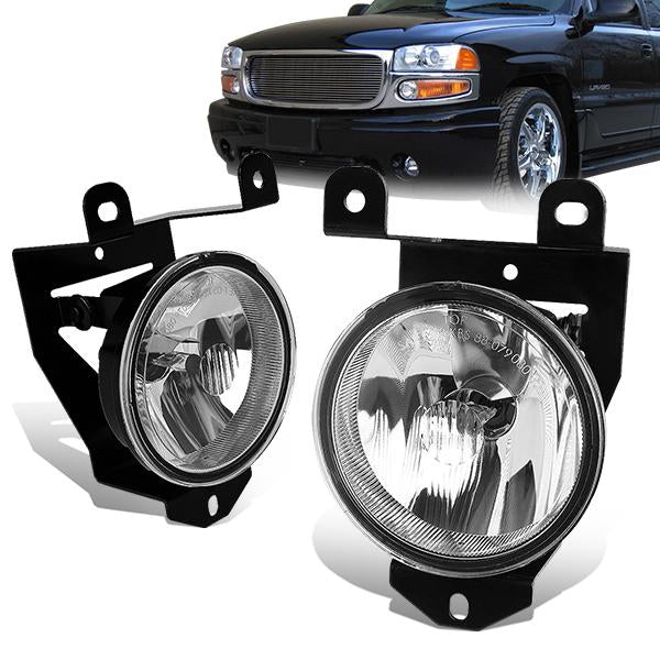 DNA Motoring, 01-07 GMC Yukon Sierra C3 Cadillac Escalade 92-99 Pontiac Bonneville Clear lens Fog Lights