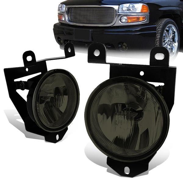 DNA Motoring, 01-07 GMC Yukon Sierra C3 Cadillac Escalade 92-99 Pontiac Bonneville Smoked Lens Fog Lights