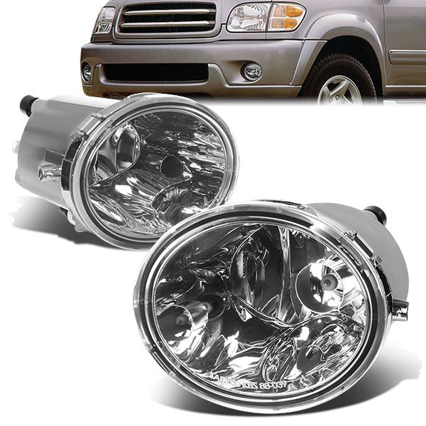 DNA Motoring, 01-07 Toyota Sequoia 00-06 Tundra Clear Lens Fog Lights w/Bulbs