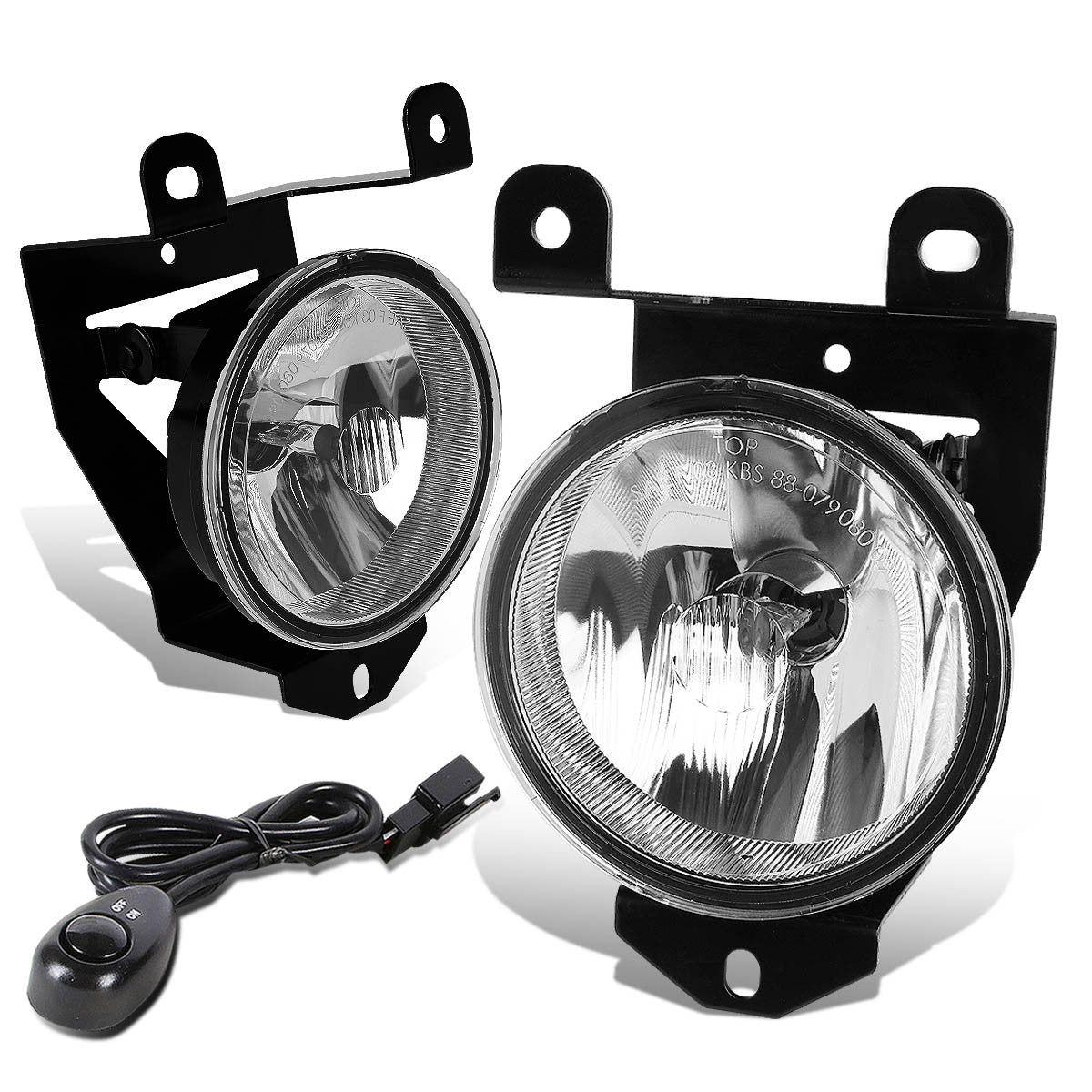 DNA Motoring, 01-09 GMC Yukon XL Sierra 1500 Denali Clear Lens Fog Lights - w/Switch+Bulbs