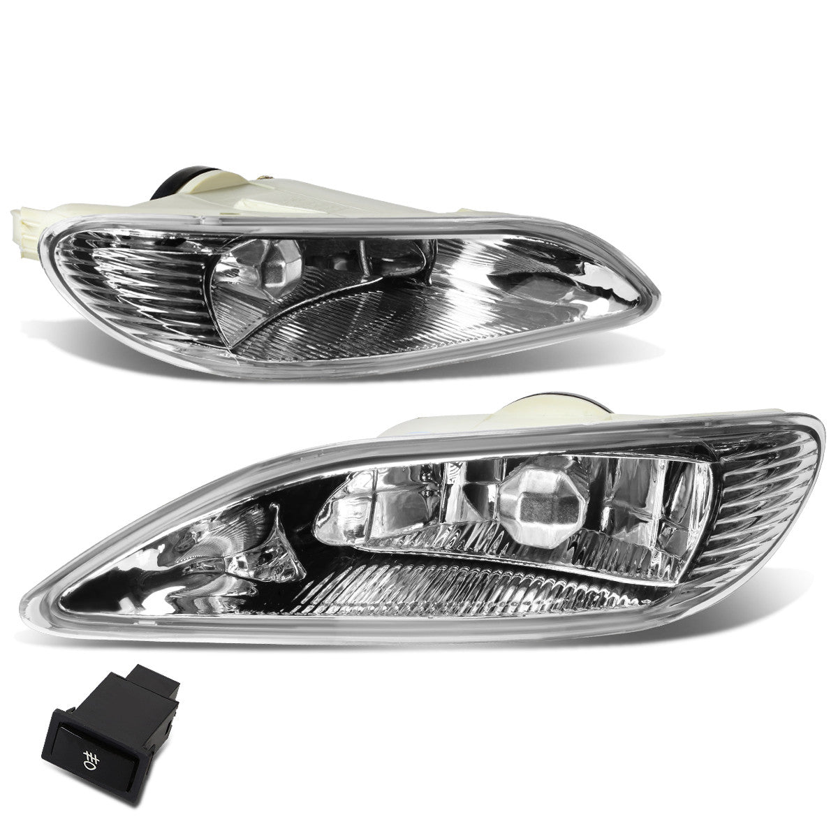 DNA Motoring, 02-04 Toyota Camry Solara 05-08 Corolla Clear Lens Fog Lights - w/Switch