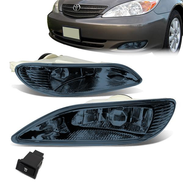 DNA Motoring, 02-04 Toyota Camry Solara 05-08 Corolla Smoked Lens Fog Lights - w/Switch+Bulbs