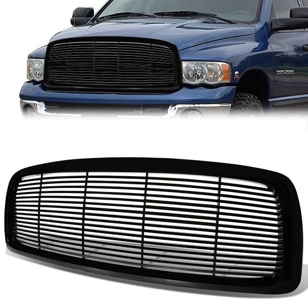 CAAP, 02-05 Dodge Ram 1500 2500 3500 Front Grille - Horizontal Fence Mesh - Black