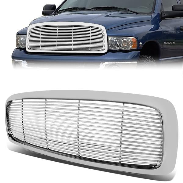 CAAP, 02-05 Dodge Ram 1500 2500 3500 Front Grille - Horizontal Fence Mesh - Chrome