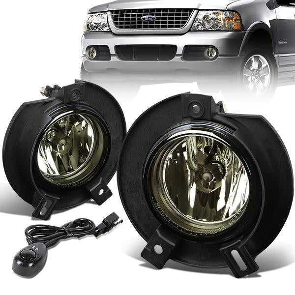 DNA Motoring, 02-05 Ford Explorer Smoked Lens Fog Lights - w/Switch+Bulbs