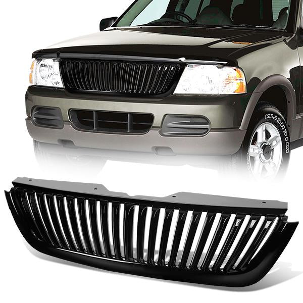 CAAP, 02-05 Ford Explorer U152 Front Grille - Badgeless Vertical Fence Style - Black