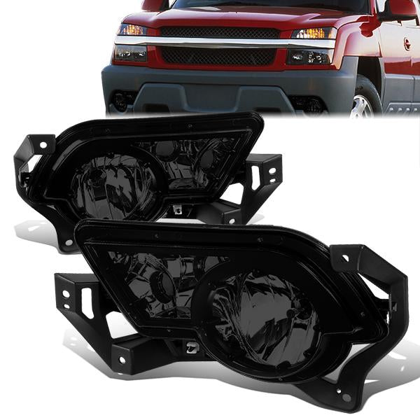 DNA Motoring, 02-06 Chevy Avalanche 1500 2500 Smoked Lens Fog Lights