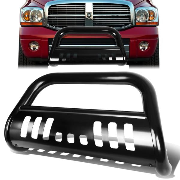 CAAP, 02-09 Dodge Ram 1500 2500 3500 Bull Bar w/Skid Plate - Stainless Steel - Black