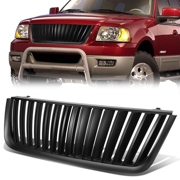 CAAP, 03-06 Ford Expedition Front Grille - Badgeless Vertical Fence Style - Black