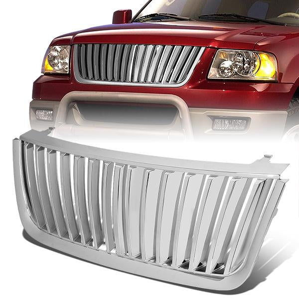 CAAP, 03-06 Ford Expedition Front Grille - Badgeless Vertical Fence Style - Chrome