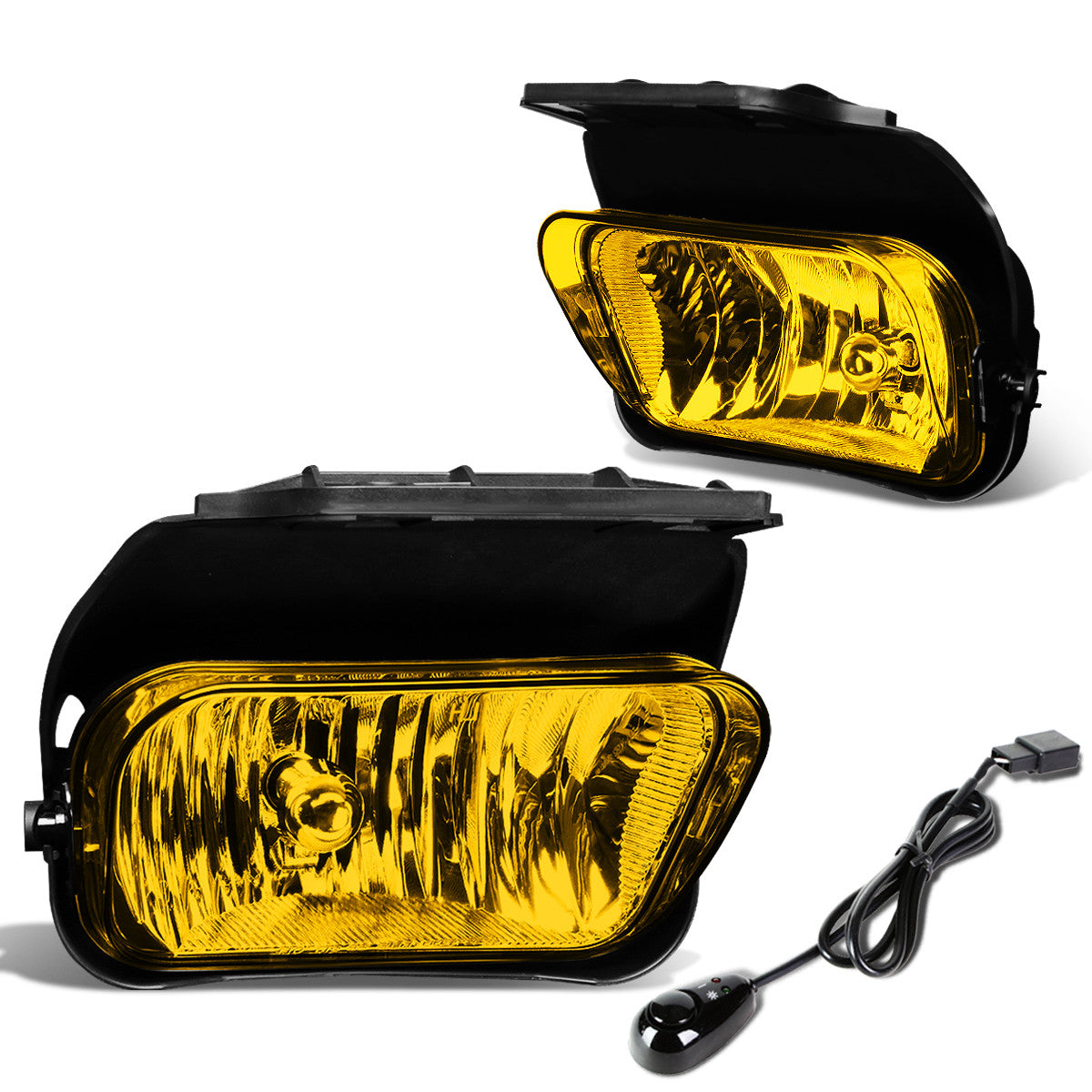 DNA Motoring, 03-07 Chevy Silverado 1500 2500 3500 HD Classic Amber Lens Fog Lights - w/Switch+Bulbs