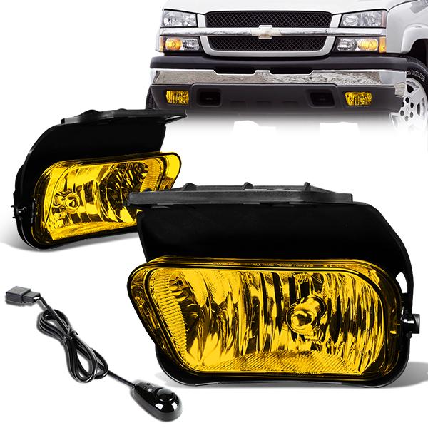 DNA Motoring, 03-07 Chevy Silverado 1500 2500 3500 HD Classic Amber Lens Fog Lights - w/Switch+Bulbs