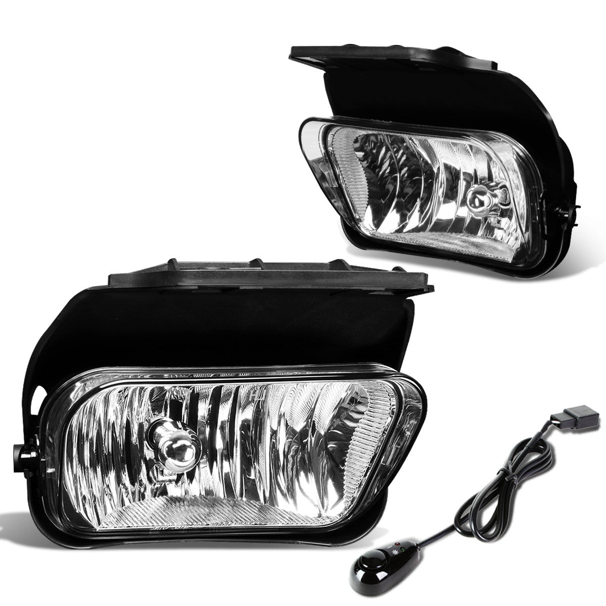 DNA Motoring, 03-07 Chevy Silverado 1500 2500 3500 HD Classic Clear Lens Fog Lights - w/Switch+Bulbs