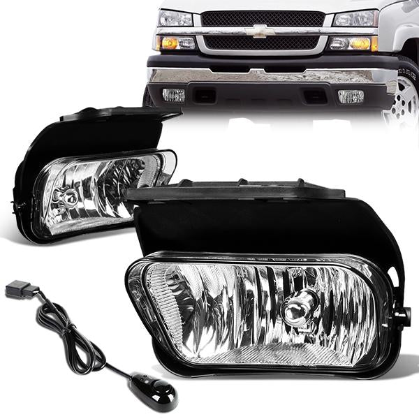 DNA Motoring, 03-07 Chevy Silverado 1500 2500 3500 HD Classic Clear Lens Fog Lights - w/Switch+Bulbs