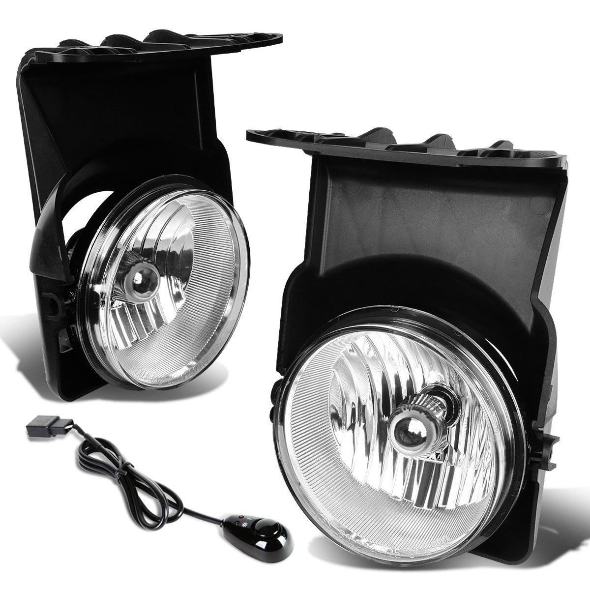 DNA Motoring, 03-07 GMC Sierra 1500 2500 3500 Classic Clear Lens Fog Lights - w/Switch