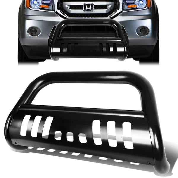 CAAP, 03-08 Honda Pilot 06-14 Honda Ridgeline Bull Bar w/Skid Plate - Stainless Steel - Black