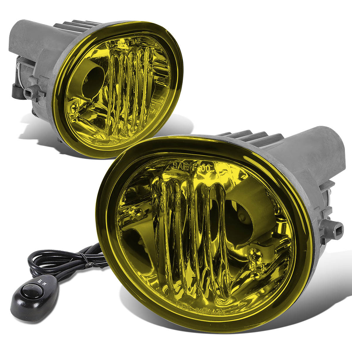 DNA Motoring, 03-10 Toyota Matrix Scion tC Pontiac Vibe Amber Lens Fog Lights - w/Switch+Bulbs