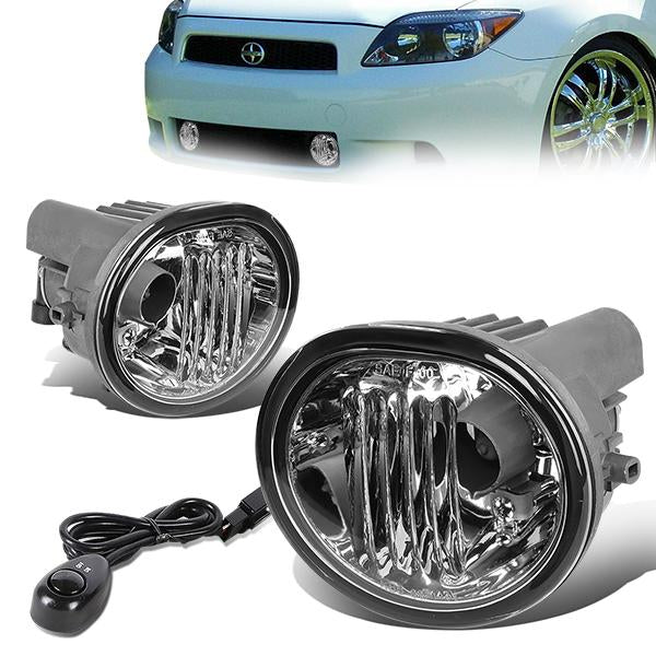 DNA Motoring, 03-10 Toyota Matrix Scion tC Pontiac Vibe Clear Lens Fog Lights - w/Switch+Bulbs