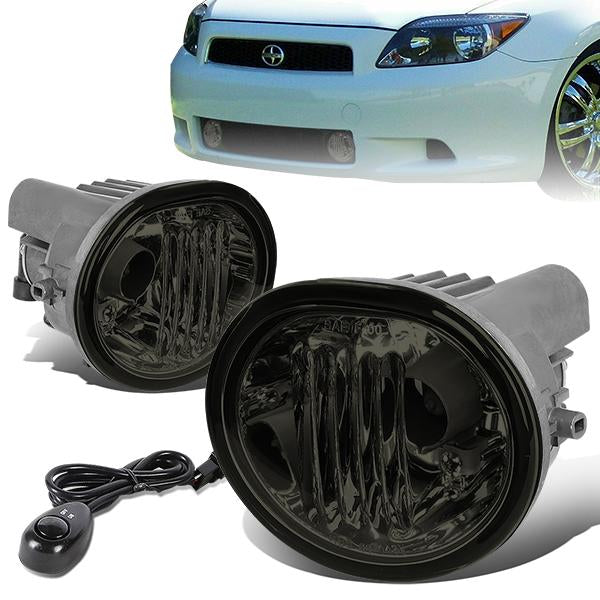 DNA Motoring, 03-10 Toyota Matrix Scion tC Pontiac Vibe Smoked Lens Fog Lights - w/Switch+Bulbs