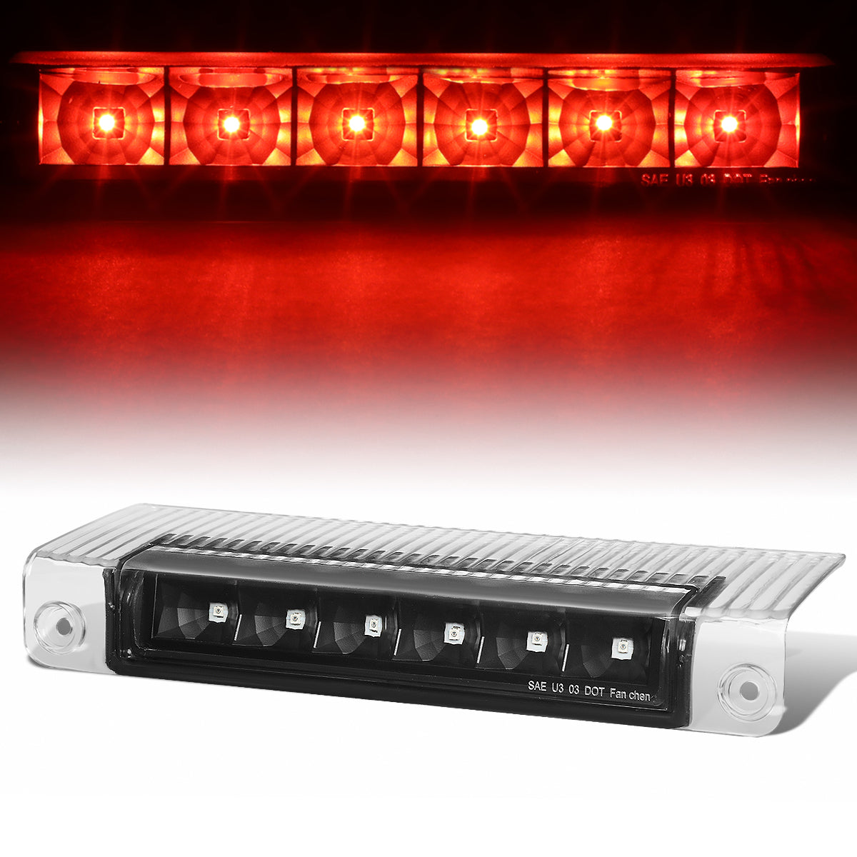 Nuvision Lighting, 03-17 Chevy Express GMC Savana 1500 2500 3500 LED 3rd Brake Light - Black Housing