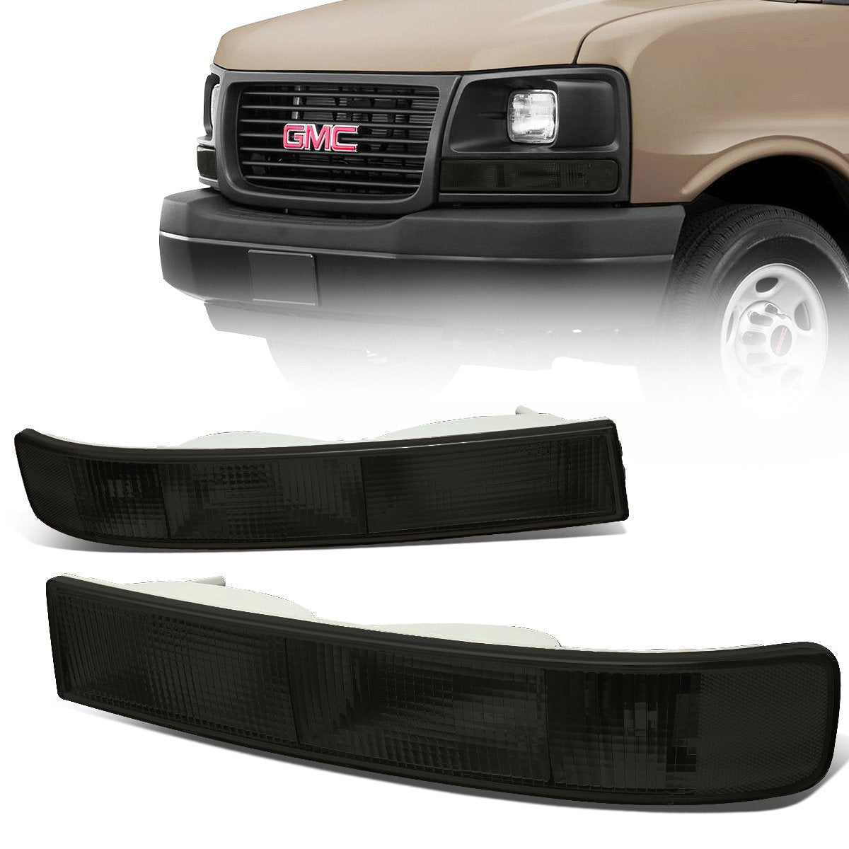 Nuvision Lighting, 03-20 Chevy Express GMC Savana 1500-4500 Turn Signal Bumper Lights - Smoked