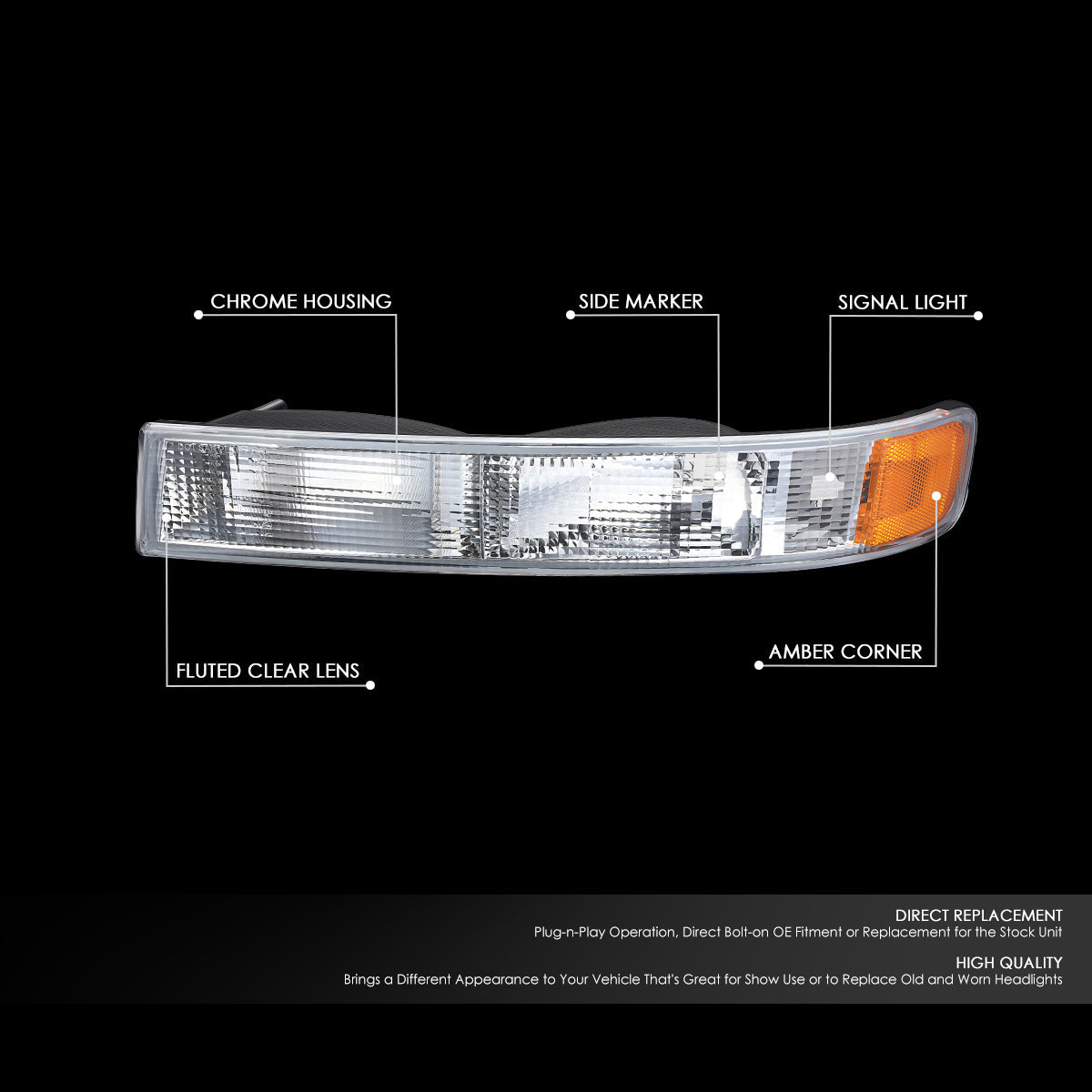 Nuvision Lighting, 03-22 Chevrolet Express GMC Savana 1500 2500 3500 Turn Signal Parking Lights - Amber