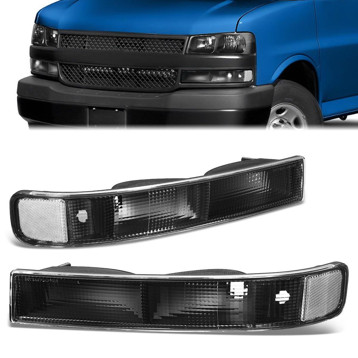 Nuvision Lighting, 03-22 Chevrolet Express GMC Savana 1500 2500 3500 Turn Signal Parking Lights - Clear