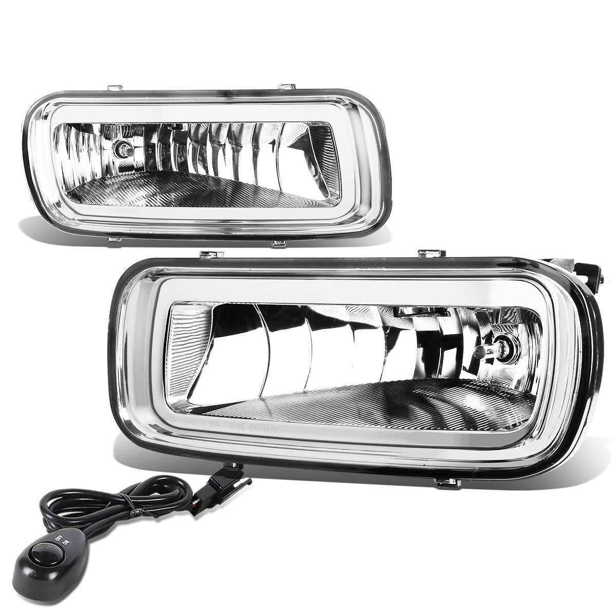 DNA Motoring, 04-06 Ford F150 Lincoln Mark LT Clear Lens Fog Lights - w/Switch+Bulbs