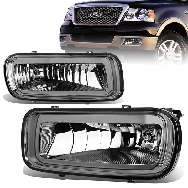 DNA Motoring, 04-06 Ford F150 Lincoln Mark LT Smoked Lens Fog Lights - w/Light Bulbs