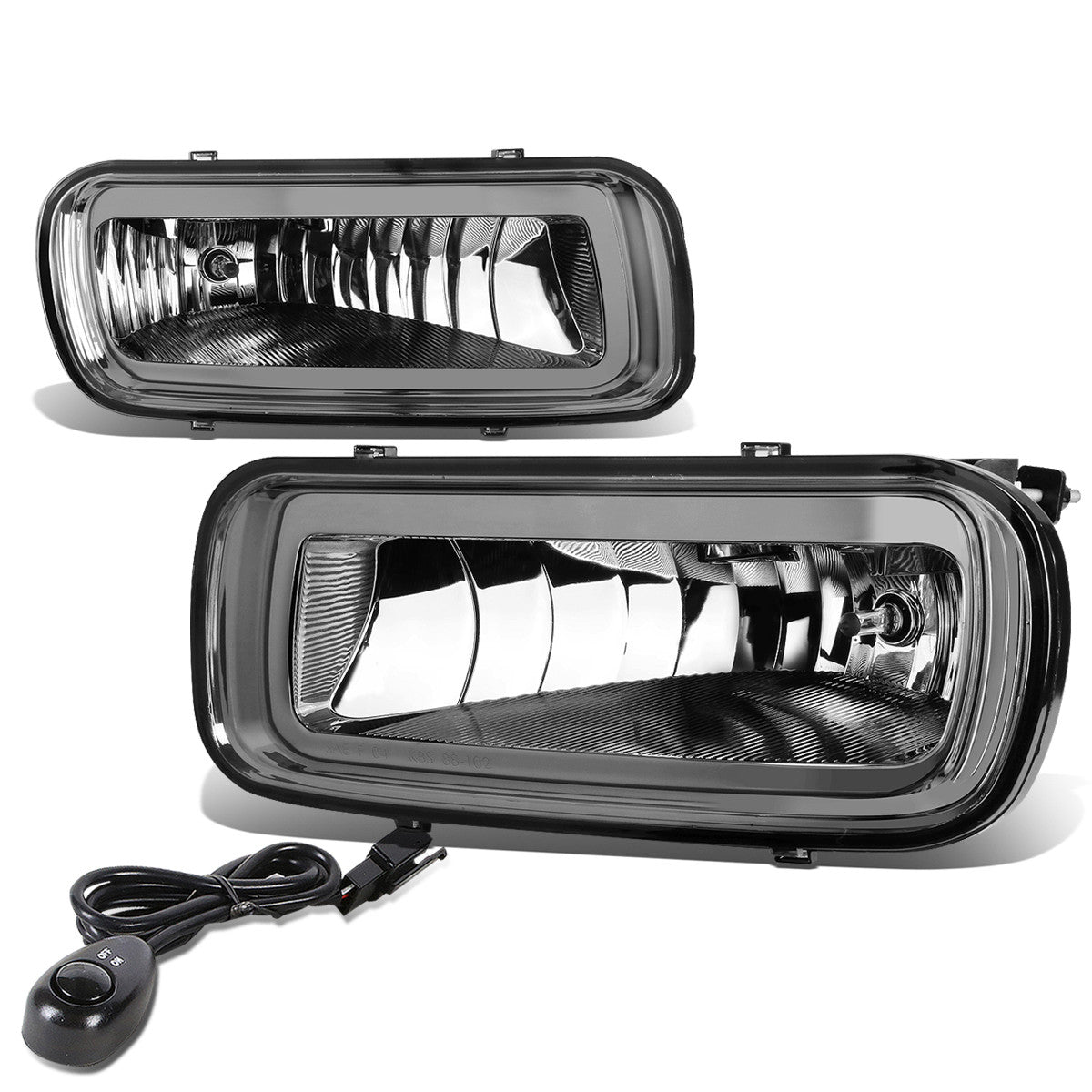 DNA Motoring, 04-06 Ford F150 Lincoln Mark LT Smoked Lens Fog Lights - w/Switch+Bulbs