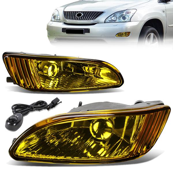 DNA Motoring, 04-06 Lexus RX330 07-09 RX350 Amber Lens Fog Lights - w/Switch+Bulbs