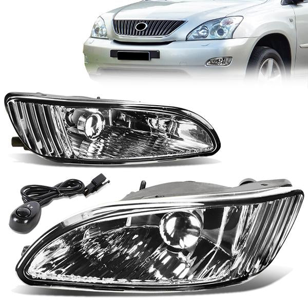 DNA Motoring, 04-06 Lexus RX330 07-09 RX350 Clear Lens Fog Lights - w/Switch+Bulbs