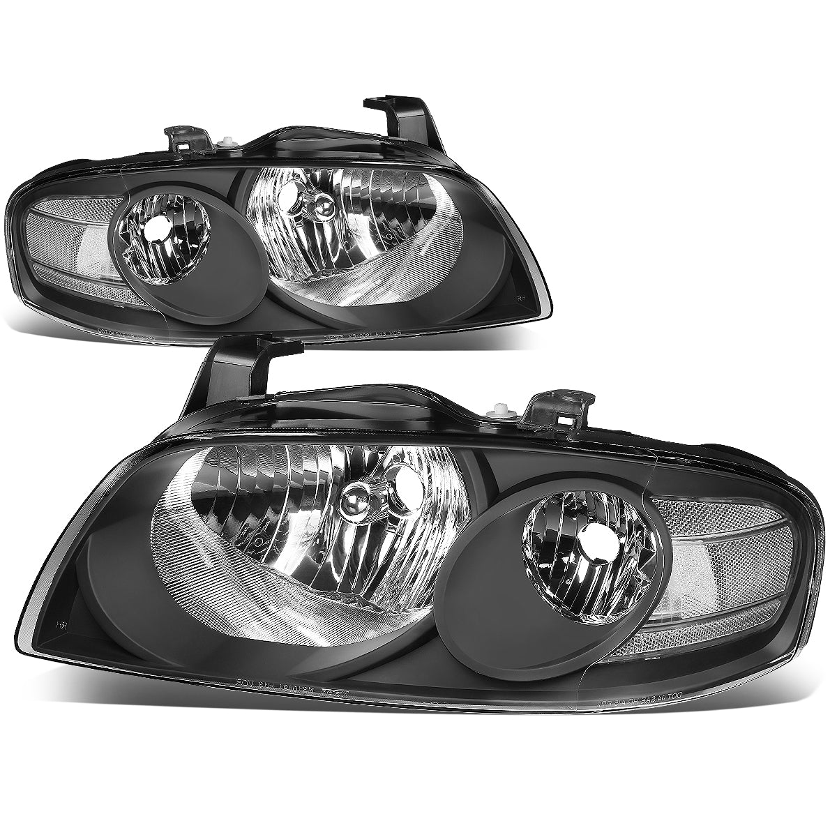 DNA Motoring, 04-06 Nissan Sentra Headlights - Black Housing Clear Corner