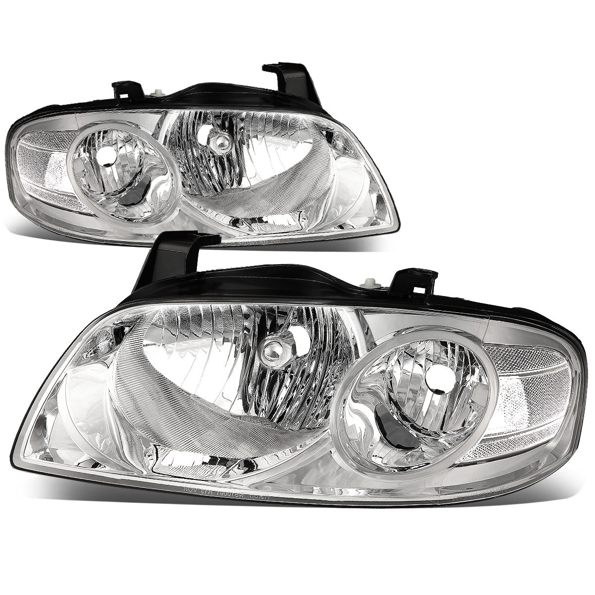 DNA Motoring, 04-06 Nissan Sentra Headlights - Chrome Housing Clear Corner