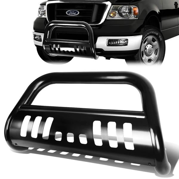 CAAP, 04-08 Ford F150 07-14 Lincoln Navigator Bull Bar w/Skid Plate - Stainless Steel - Black